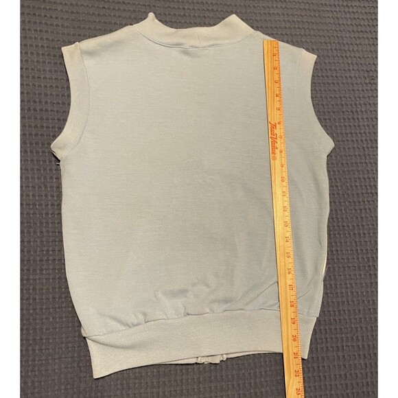 Vintage Ladies Winning Ways Sz M Baby Blue Snap Cardigan Sweater Vest Taiwan ROC - Picture 7 of 8